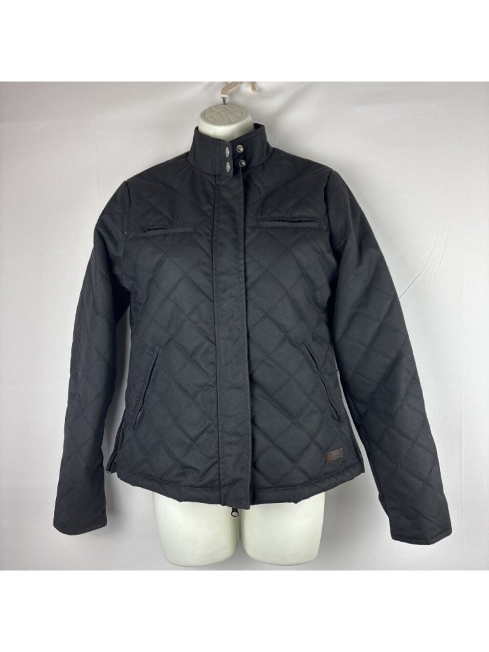 Outback Trading Co Womens Stormy Oilskin Jacket Sz Small Quilted Black 29603 - Picture 1 of 10